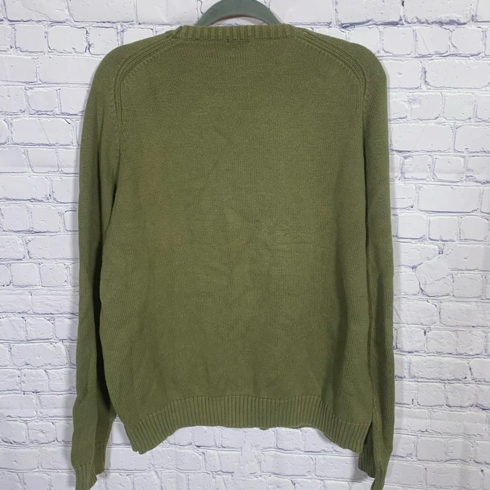 J.Crew Mens Vintage Crew Neck Cotton Sweater Green Sz XL Casual Preppy Old Money